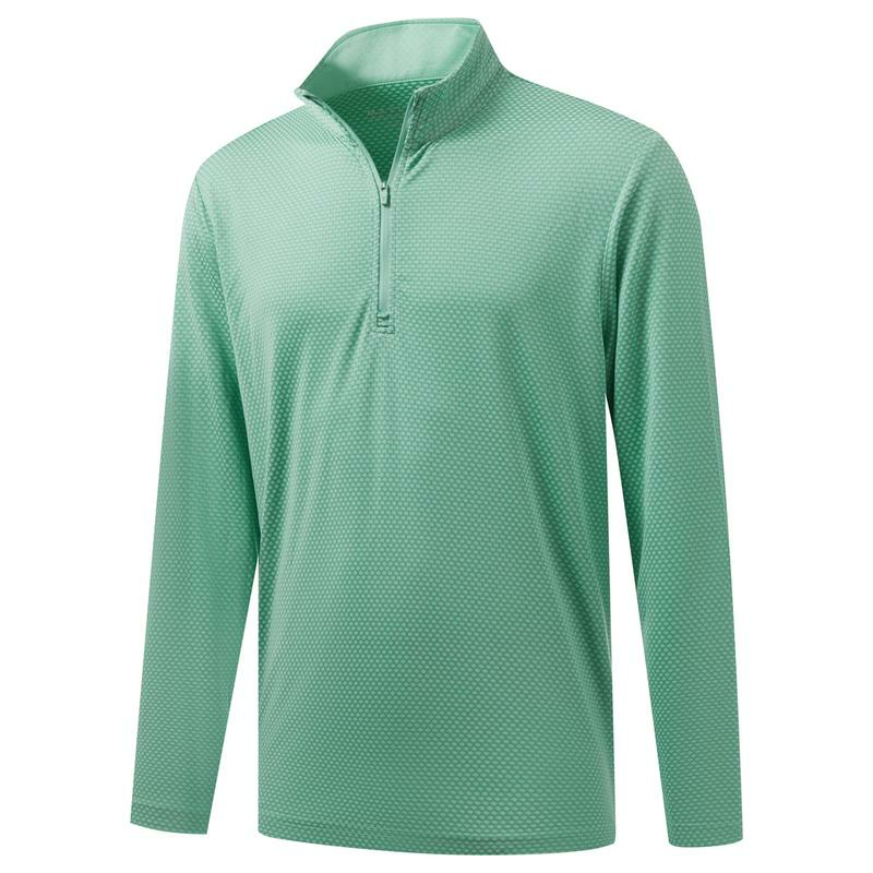Quarter Zip Pullover Men Jacquard Dry Fit Moisture