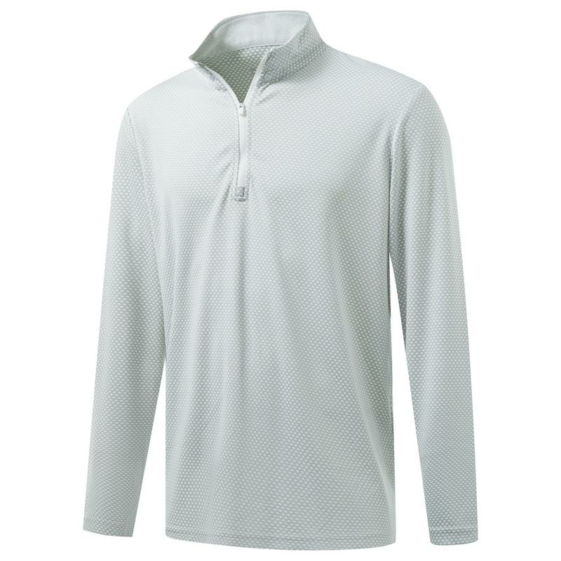 Quarter Zip Pullover Men Jacquard Dry Fit Moisture