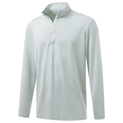Quarter Zip Pullover Men Jacquard Dry Fit Moisture