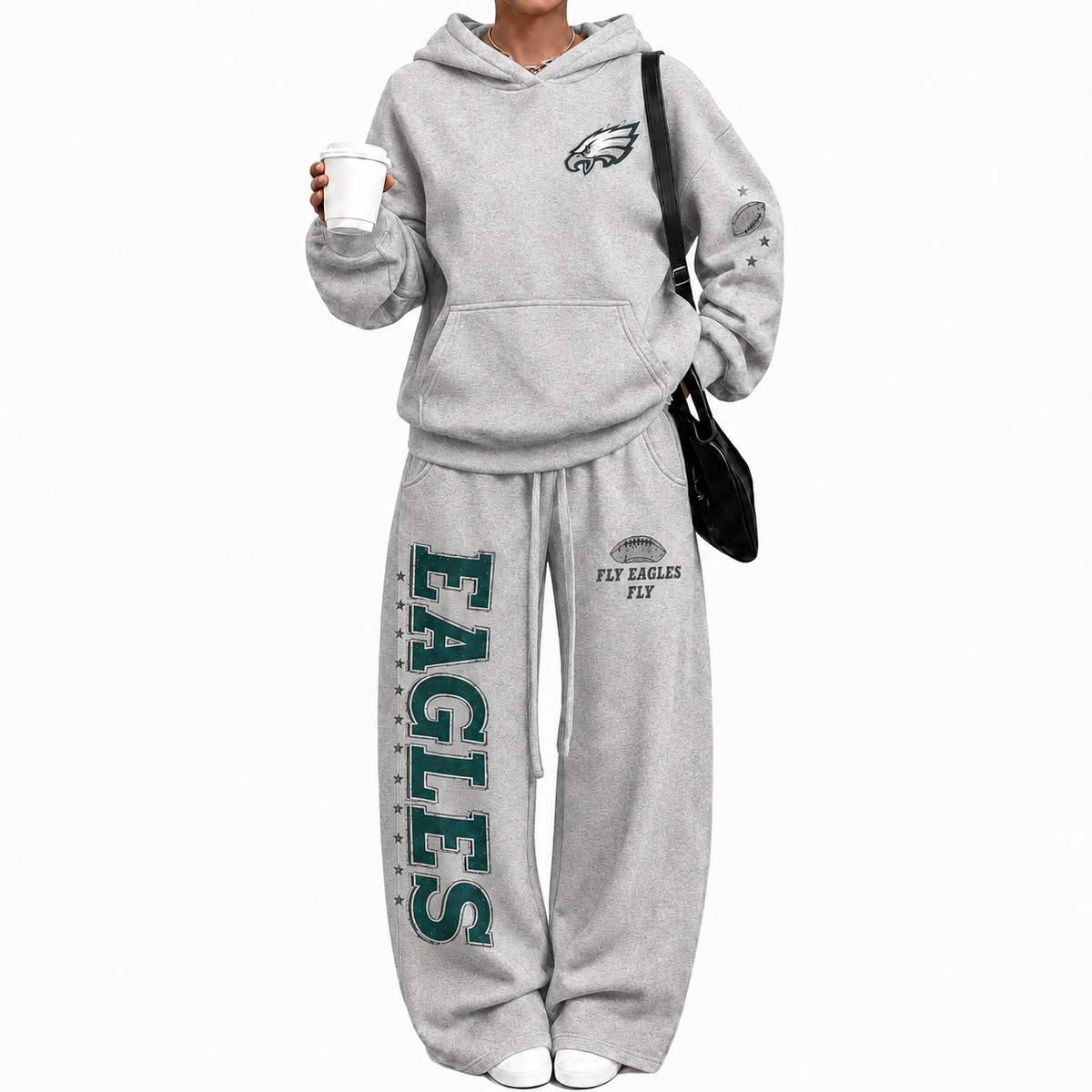 Philadelphia Eagles-Vintage Plush Hoodie set