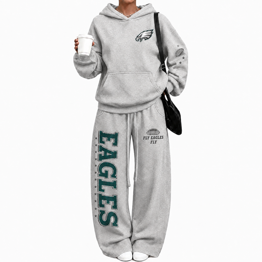 Philadelphia Eagles-Vintage Plush Hoodie set