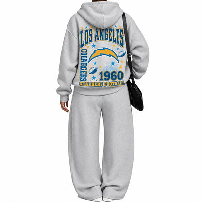 Los Angeles Chargers-Vintage Plush Hoodie set