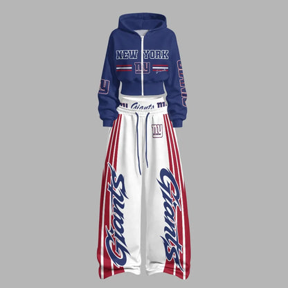 New York Giants Zip-up hooded jacket and elastic-waist pants set | NFL