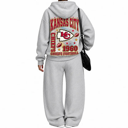 Kansas City Chiefs-Vintage Plush Hoodie set