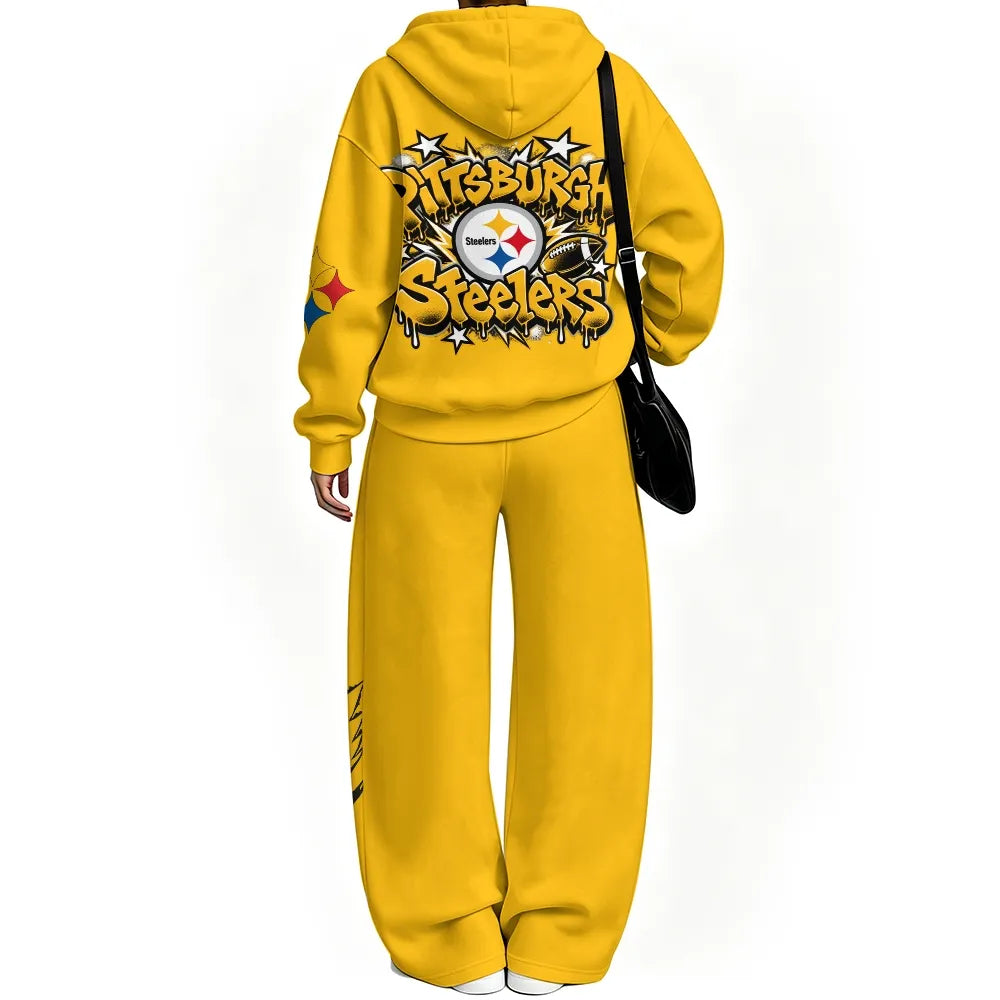 Pittsburgh Steelers Vintage Plush Hoodie set | NFL