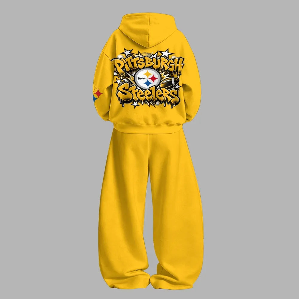 Pittsburgh Steelers Vintage Plush Hoodie set | NFL