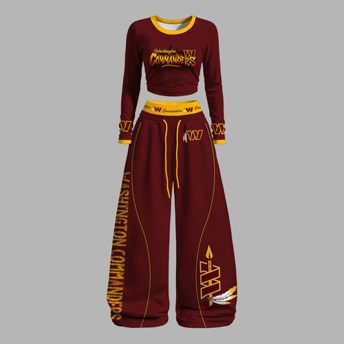 "Washington Commanders" Long-sleeved double-layer stretch pants set