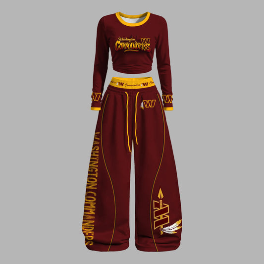 "Washington Commanders" Long-sleeved double-layer stretch pants set