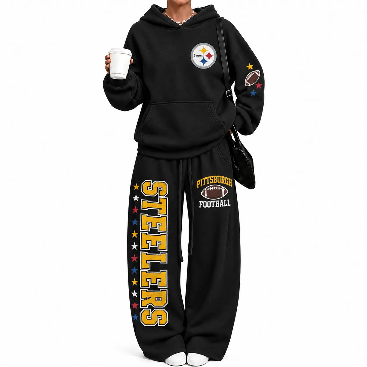 Pittsburgh Steelers-Vintage Plush Hoodie set