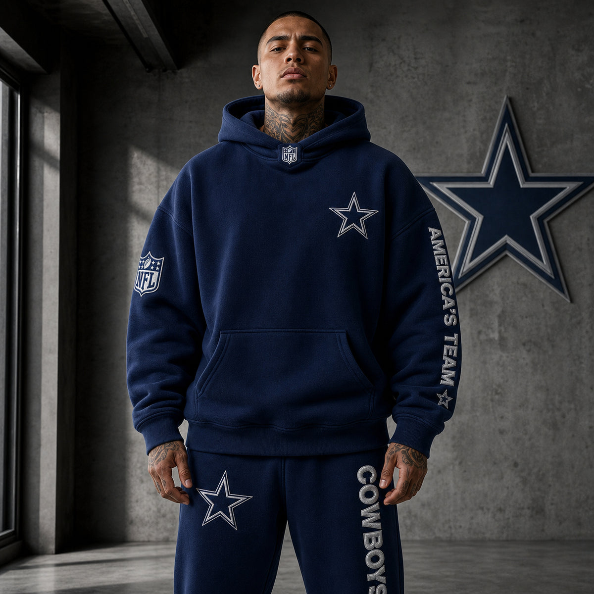 Unisex Casual-chic Rugby-print Hoodie
