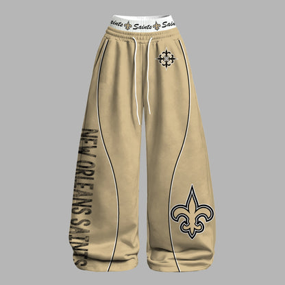 "New Orleans Saints" Long-sleeved double-layer stretch pants set