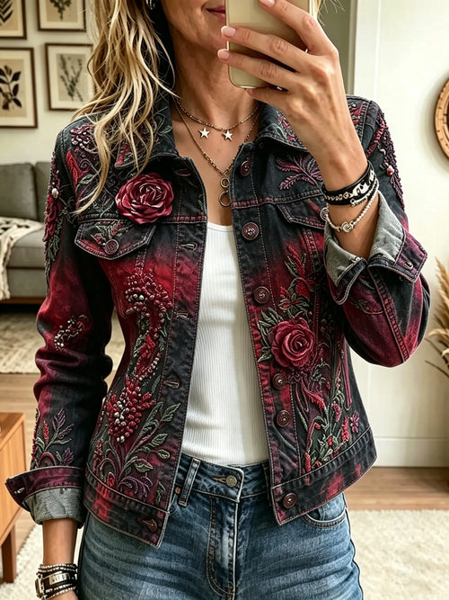 Women's Rose Denim Jacket
