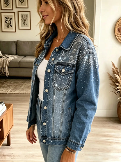 Women's Rhinestone Embellished Denim Jacket